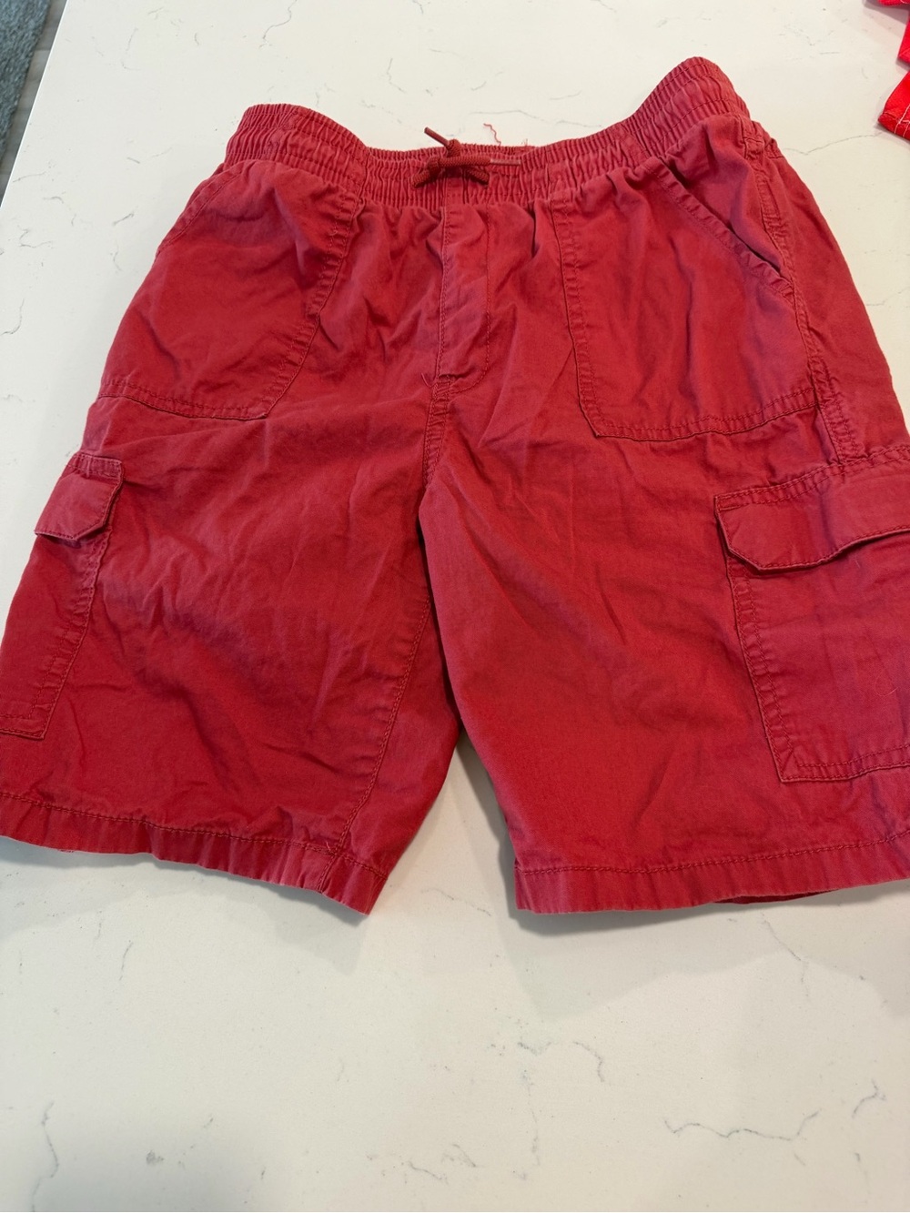 Place Men's Red Cargo Shorts with Drawstring Waist